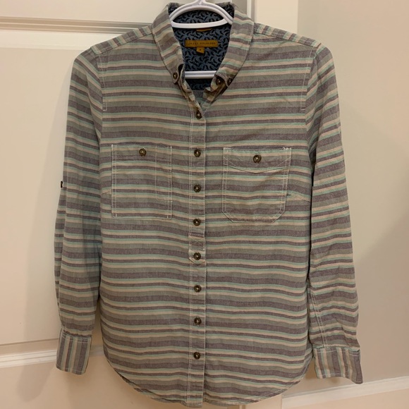 Jachs Girlfriend Woven Stripe Button Down Shirt - Picture 2 of 7